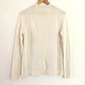 Gap Wool Blend Funnel Neck Sweater Cream Size Medium